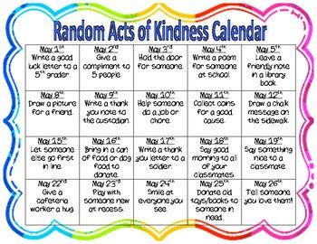 random acts of kindness calendar 2024